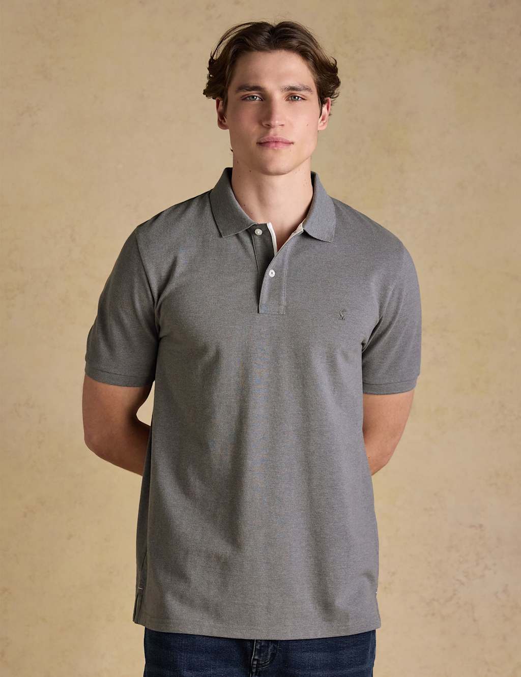 Joules Men's Pure Cotton Pique Polo Shirt - L - Grey - Available at M&S