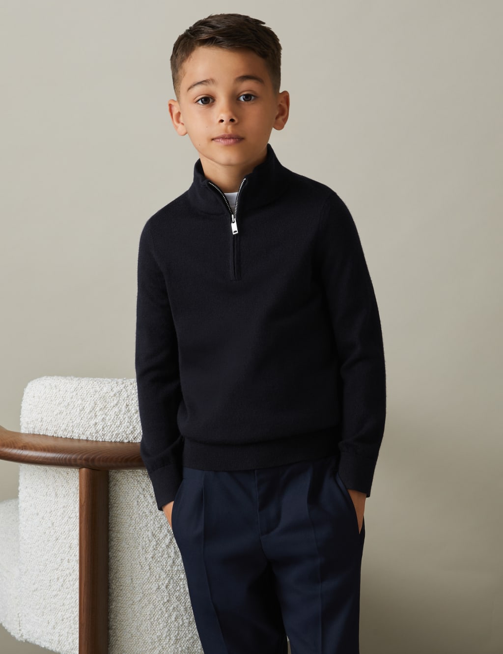 Wool Half Zip Jumper (3-14 Yrs)
