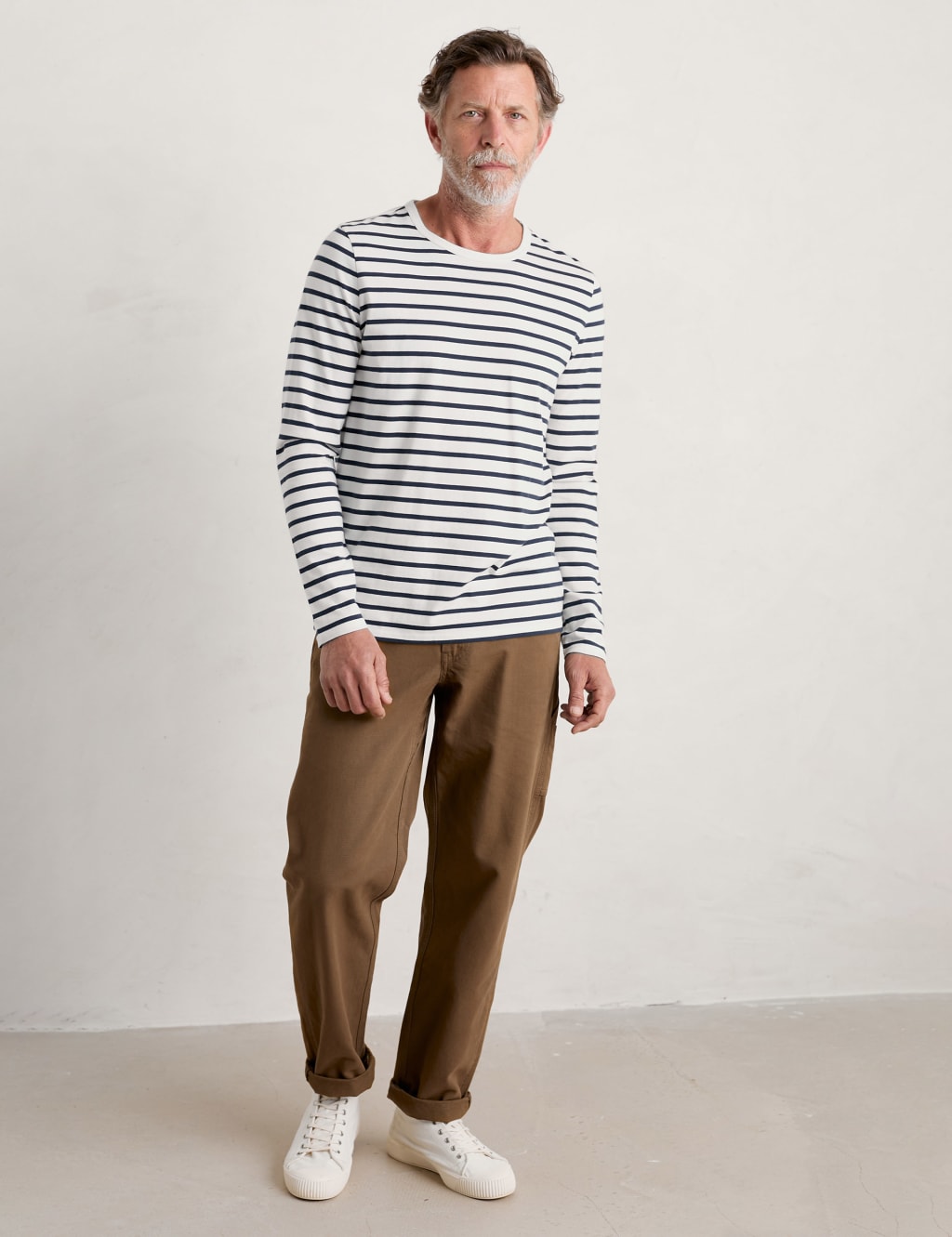 Cotton Striped Long Sleeve T-Shirt
