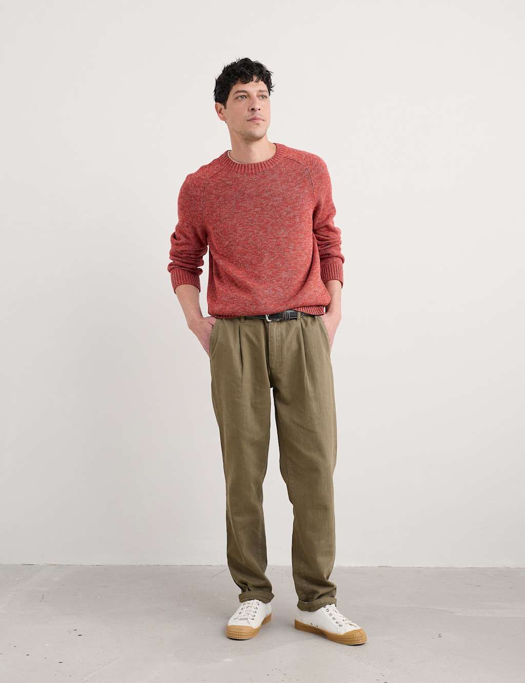 Seasalt Cornwall Regular Fit Linen Rich Cargo Trousers Green