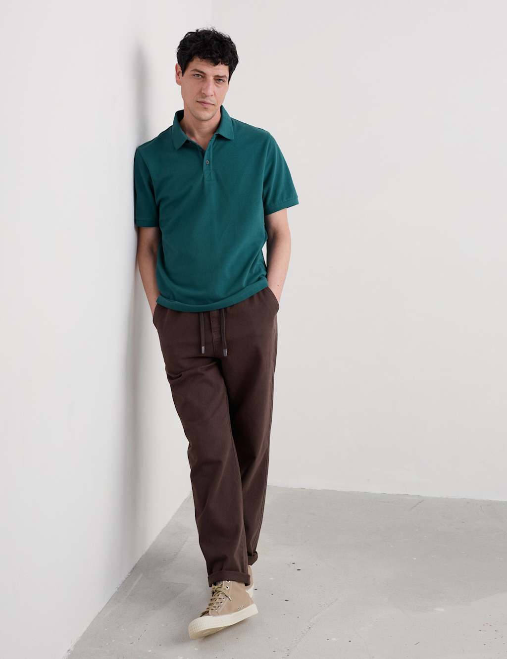 Seasalt Cornwall Pure Cotton Polo Shirt Teal Green