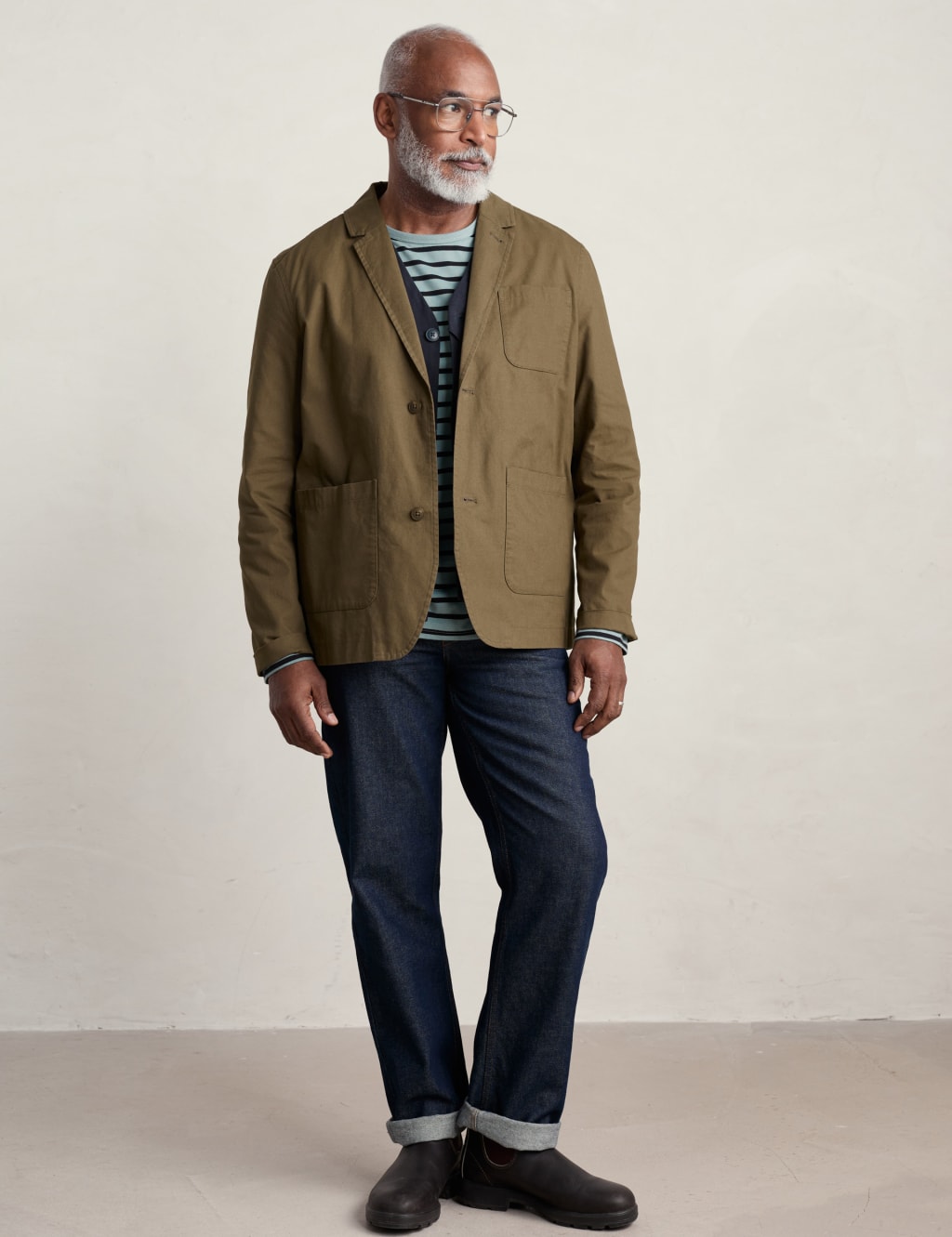 Men's casual cotton blazer discount