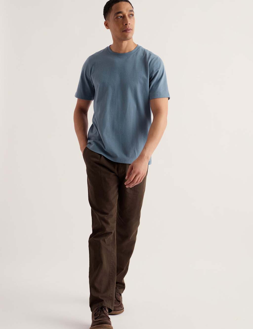 Seasalt Cornwall Men's Pure Cotton Crew Neck T-Shirt - XL - Bright Blue - Available at M&S