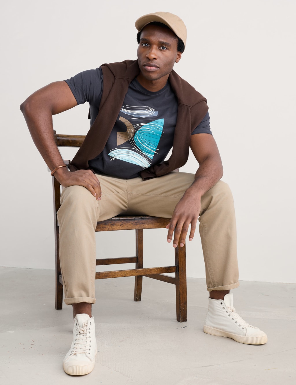 Pure Cotton Abstract Print T-Shirt