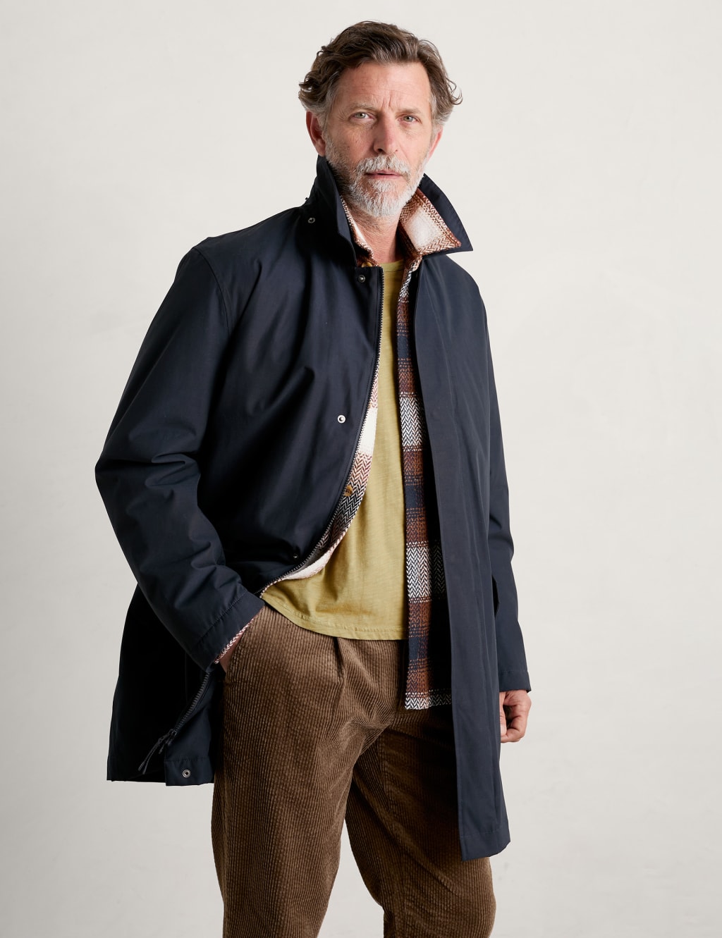 Cotton Blend Hooded Waterproof Overcoat
