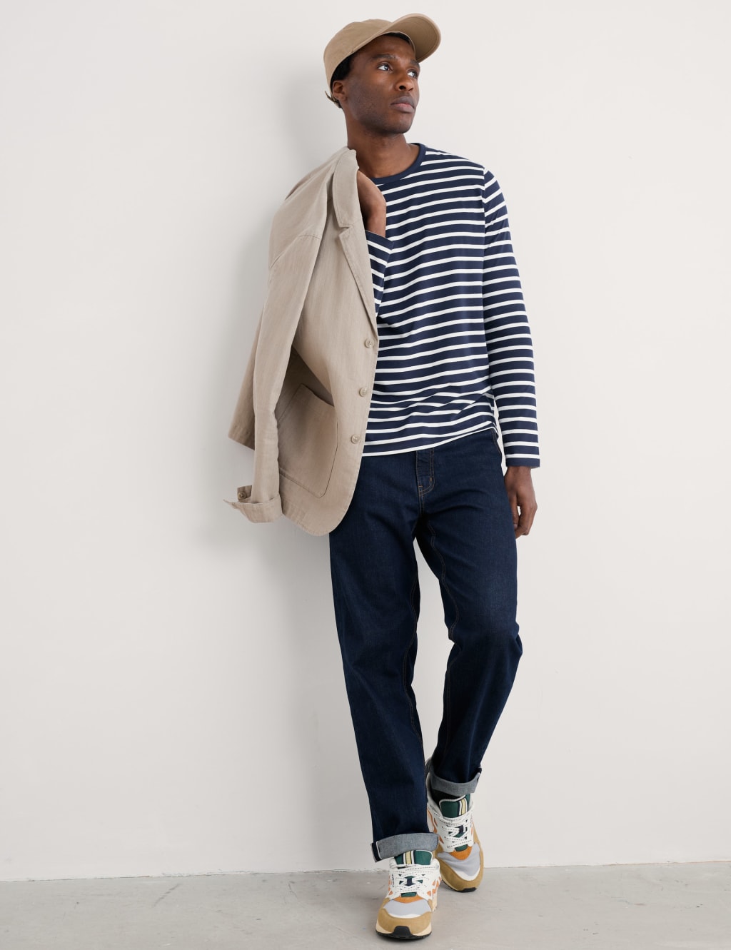 Pure Cotton Striped Crew Neck Top