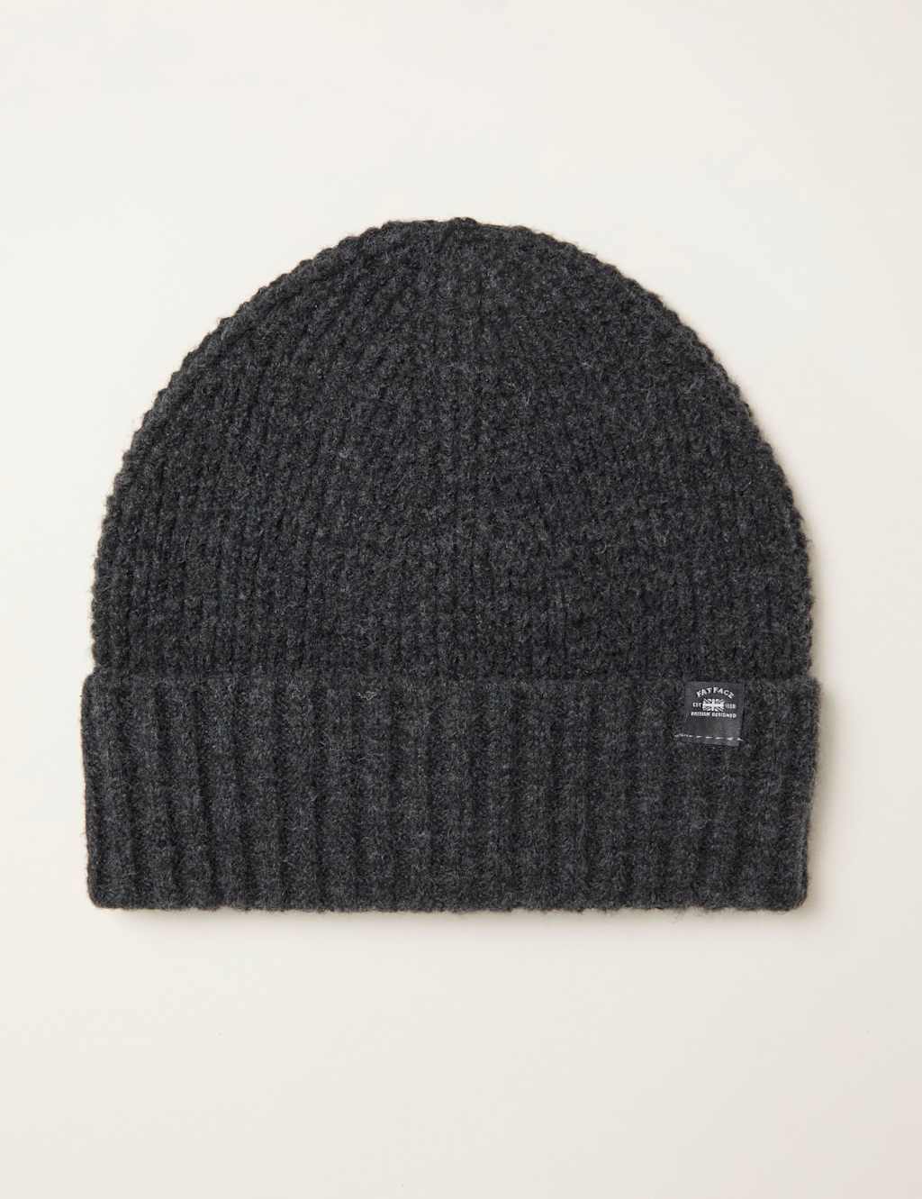FatFace Cotton Blend Beanie Hat Charcoal