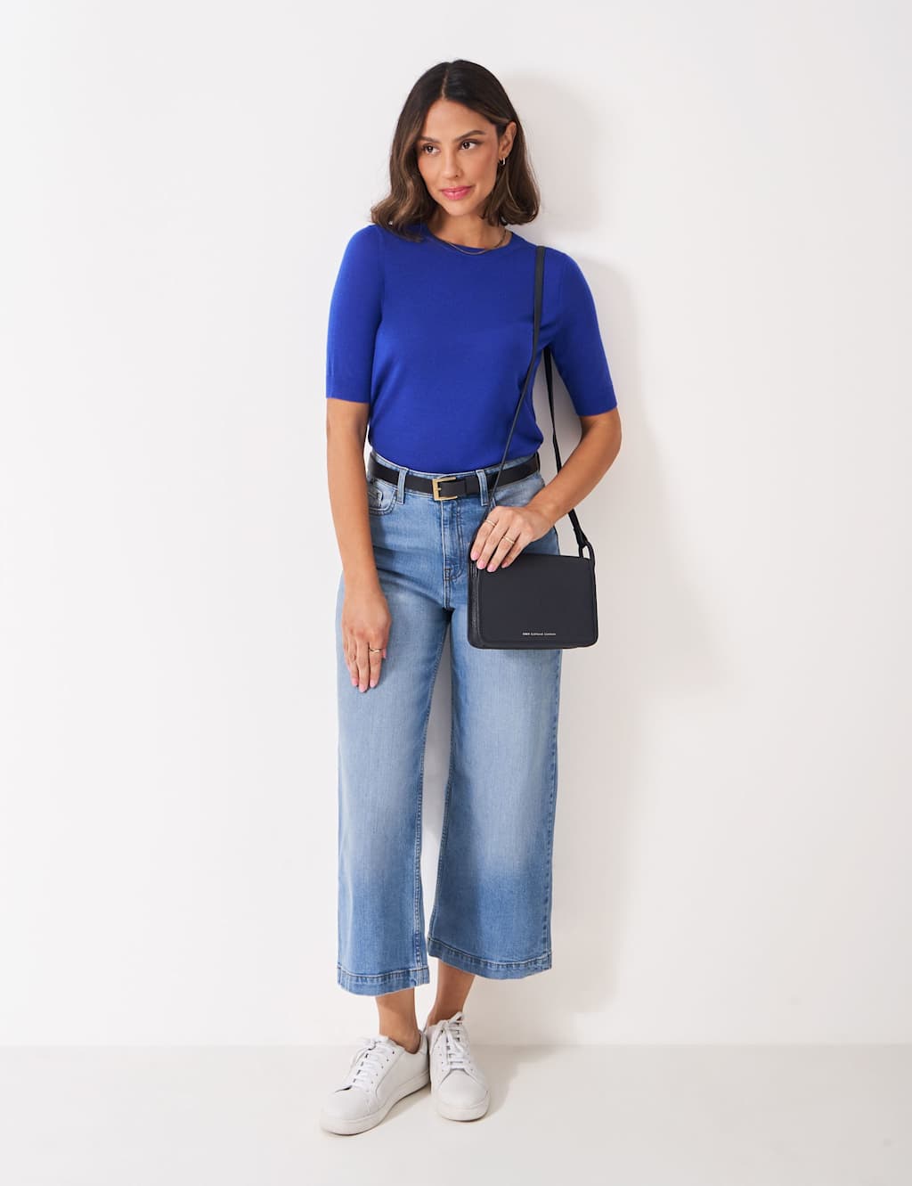 Crew Clothing Pure Merino Wool Knitted Top Bright Blue