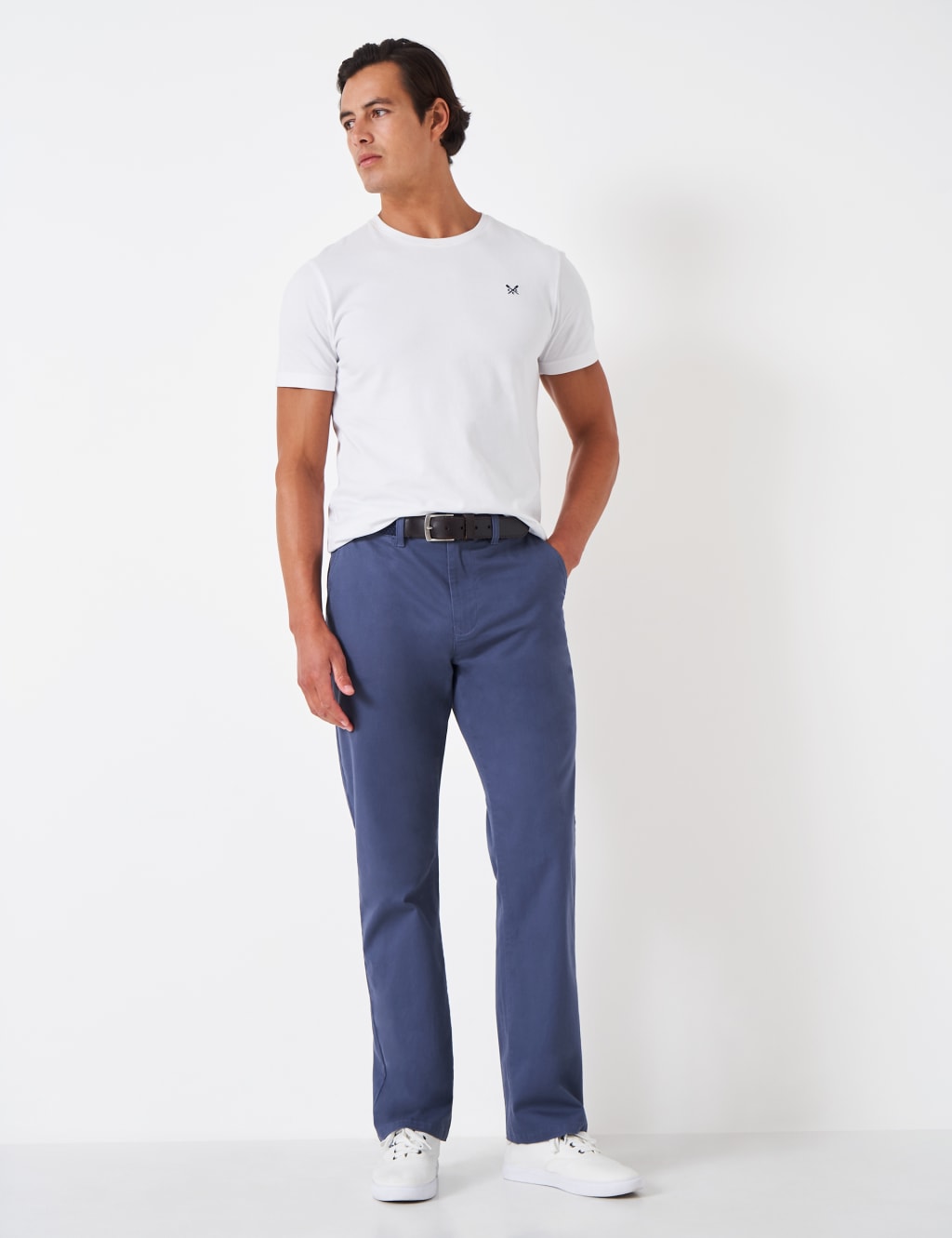 Crew Clothing Regular Fit Chinos Medium Blue