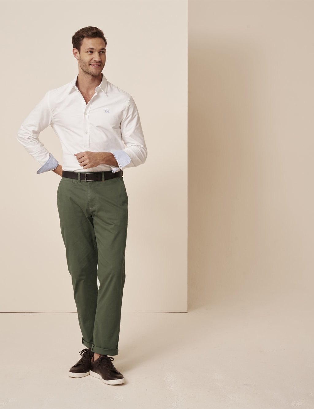Crew Clothing Regular Fit Chinos Olive