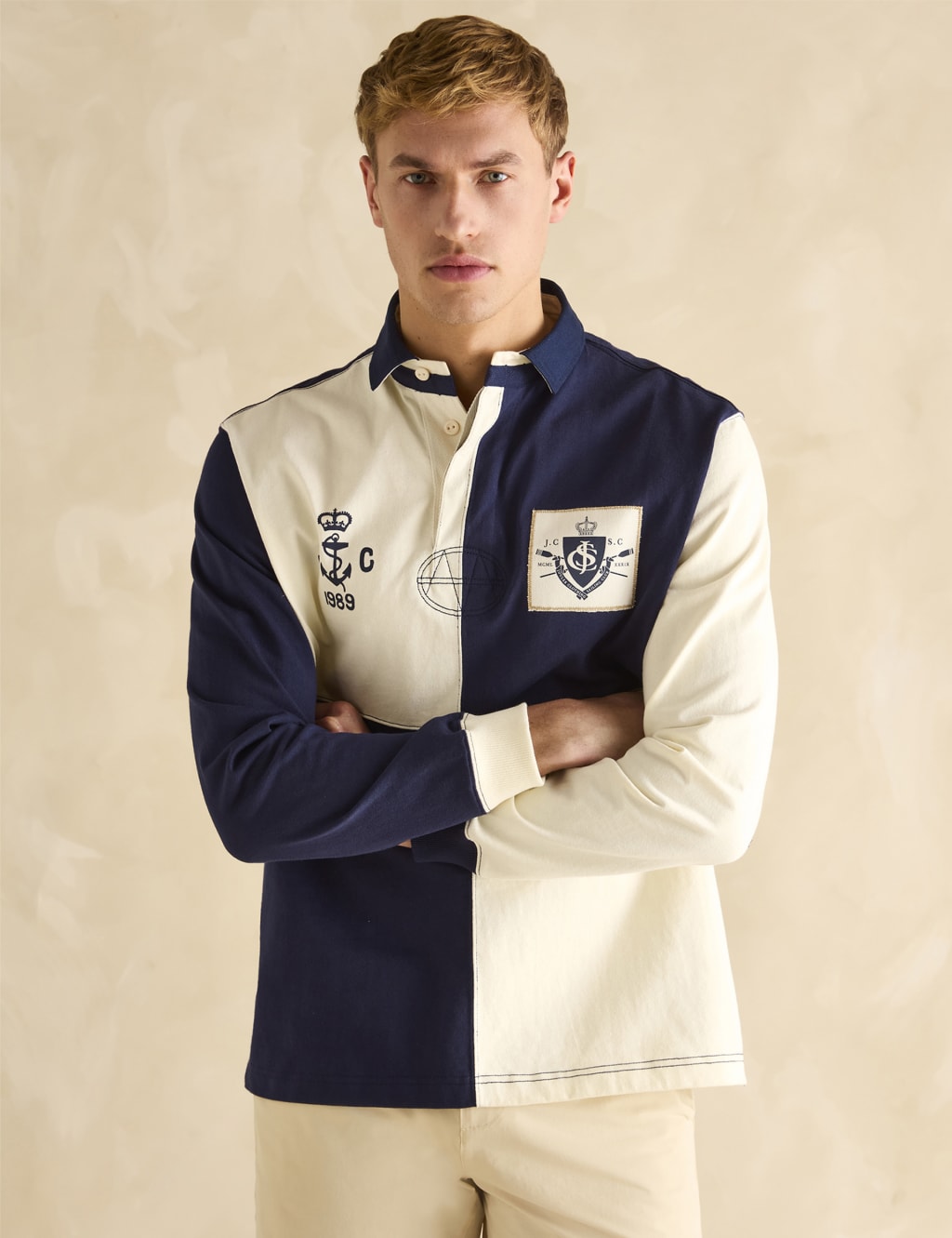 Pure Cotton Patterned Rugby Shirt