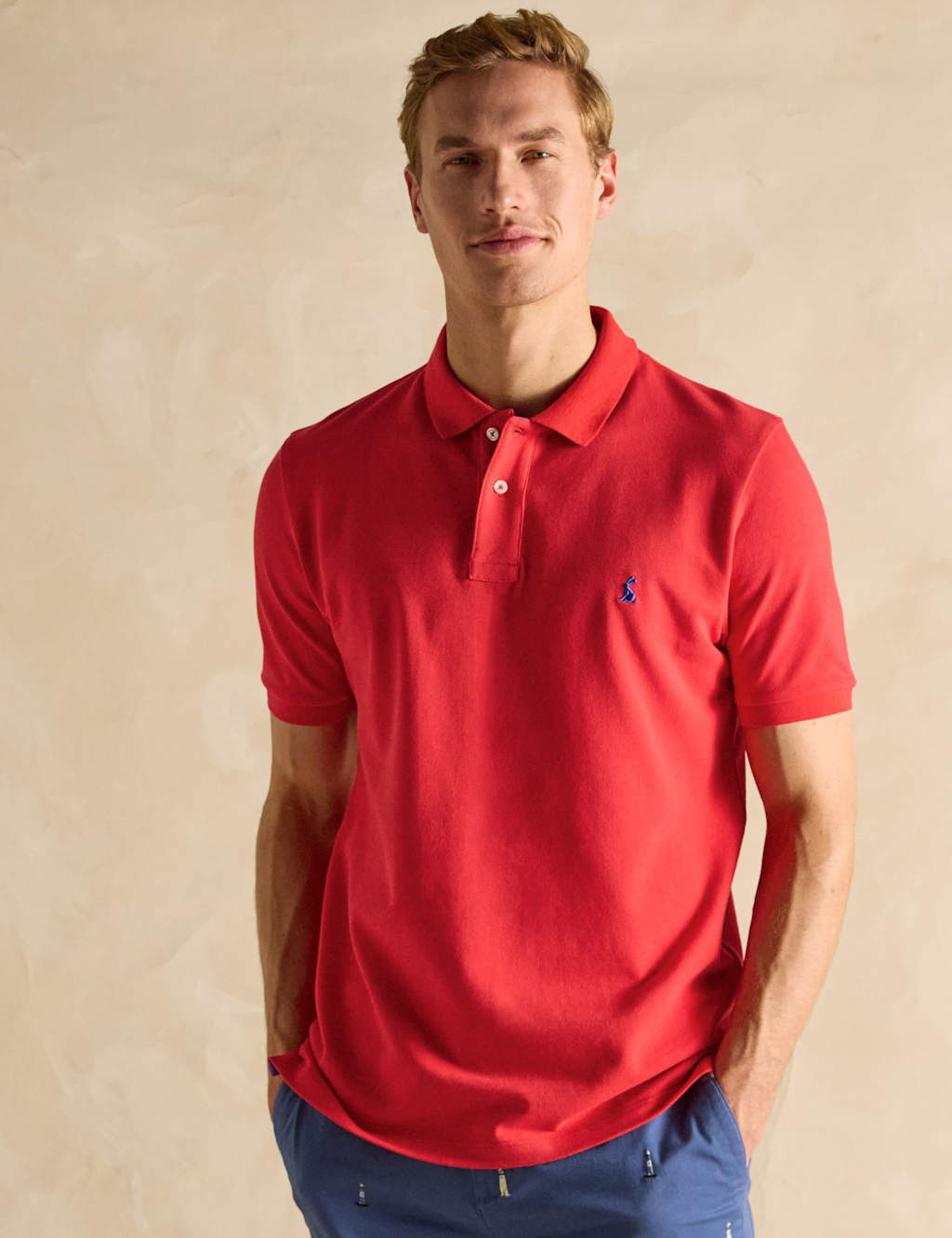 Pure Cotton Piqué Tipped Collar Polo Shirt