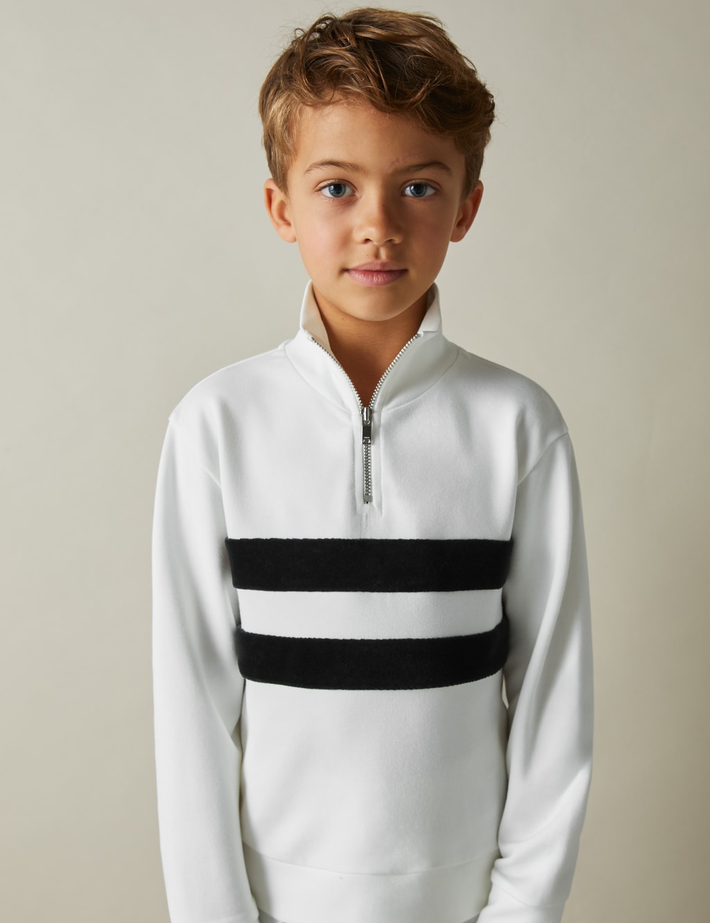 Striped Half Zip Sweatshirt (3-14 Yrs)