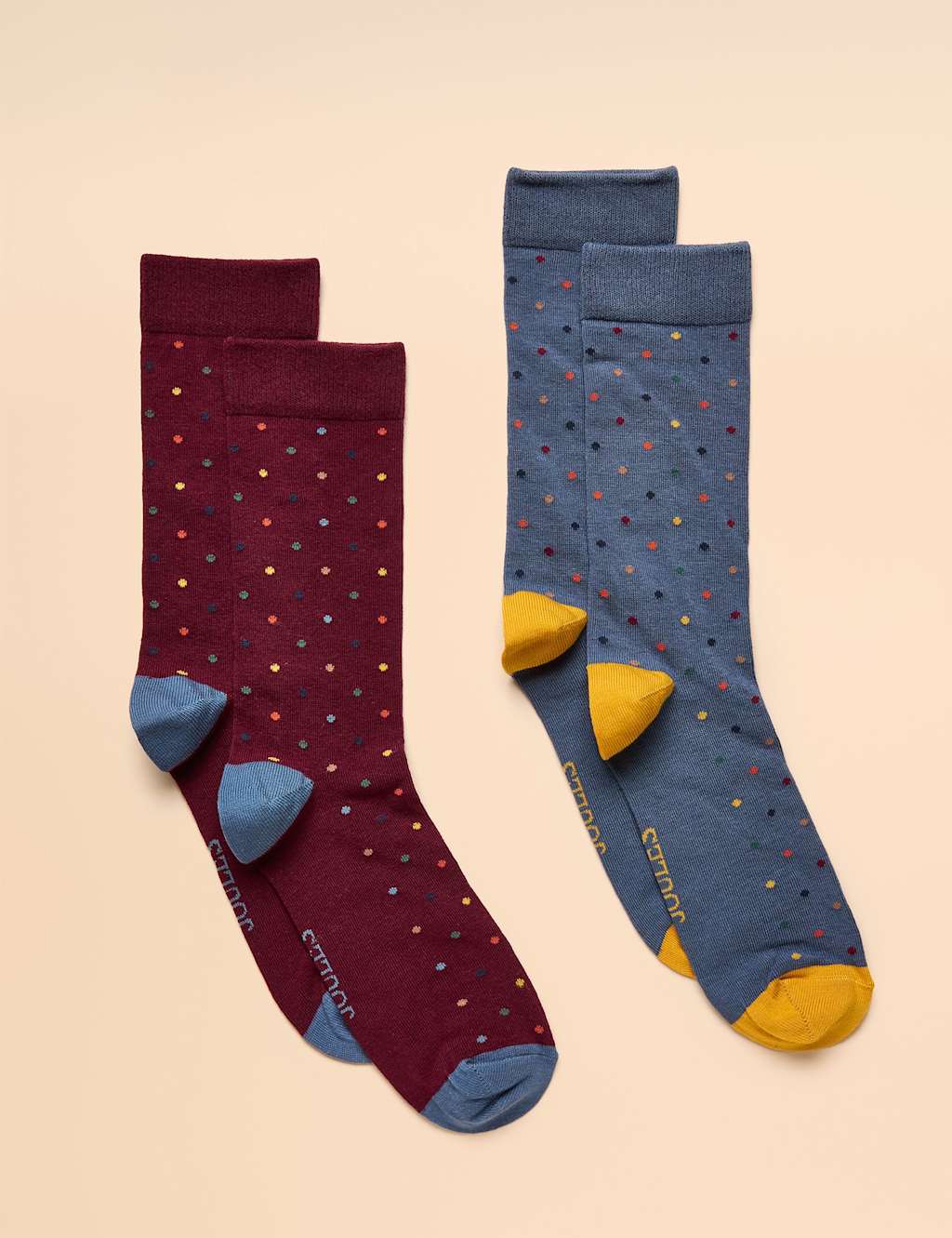 Joules 2 Pack Polka Dot Cotton Rich Socks Multi
