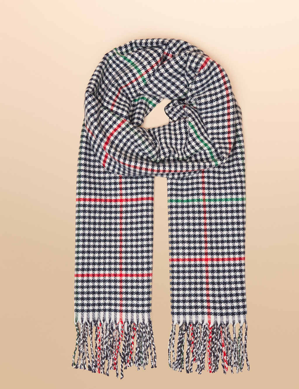 Joules Checked Scarf Navy Mix