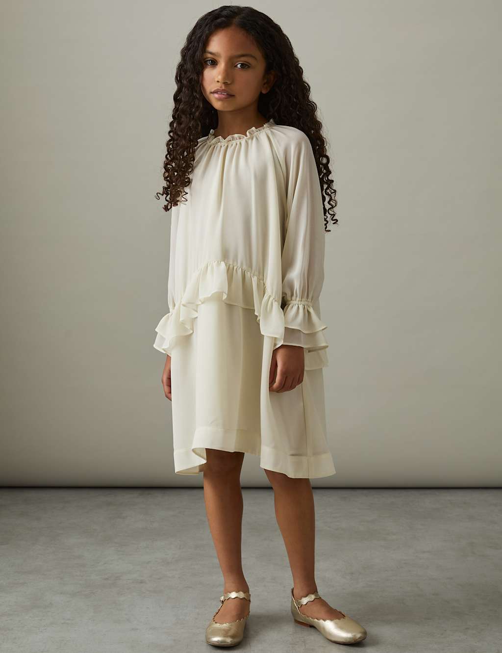 Reiss Girls Frill Occasion Dress (4-14 Yrs) - 8-9 Y - White, White