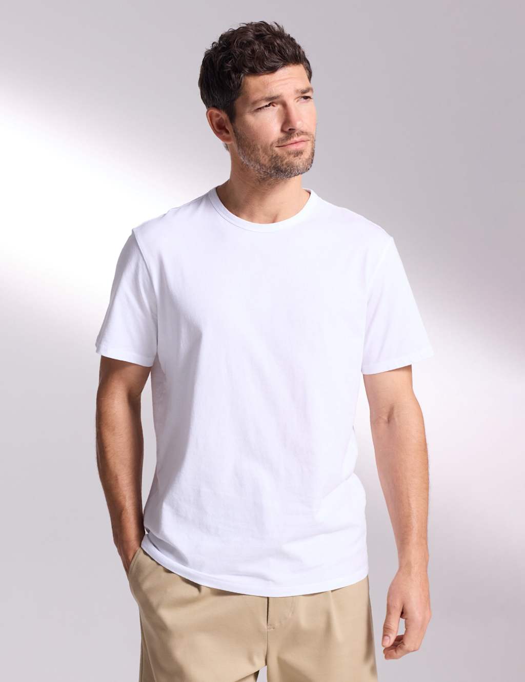 David Gandy Wellwear Men's Pure Cotton Crew Neck T-Shirt - XL - White - Available at M&S