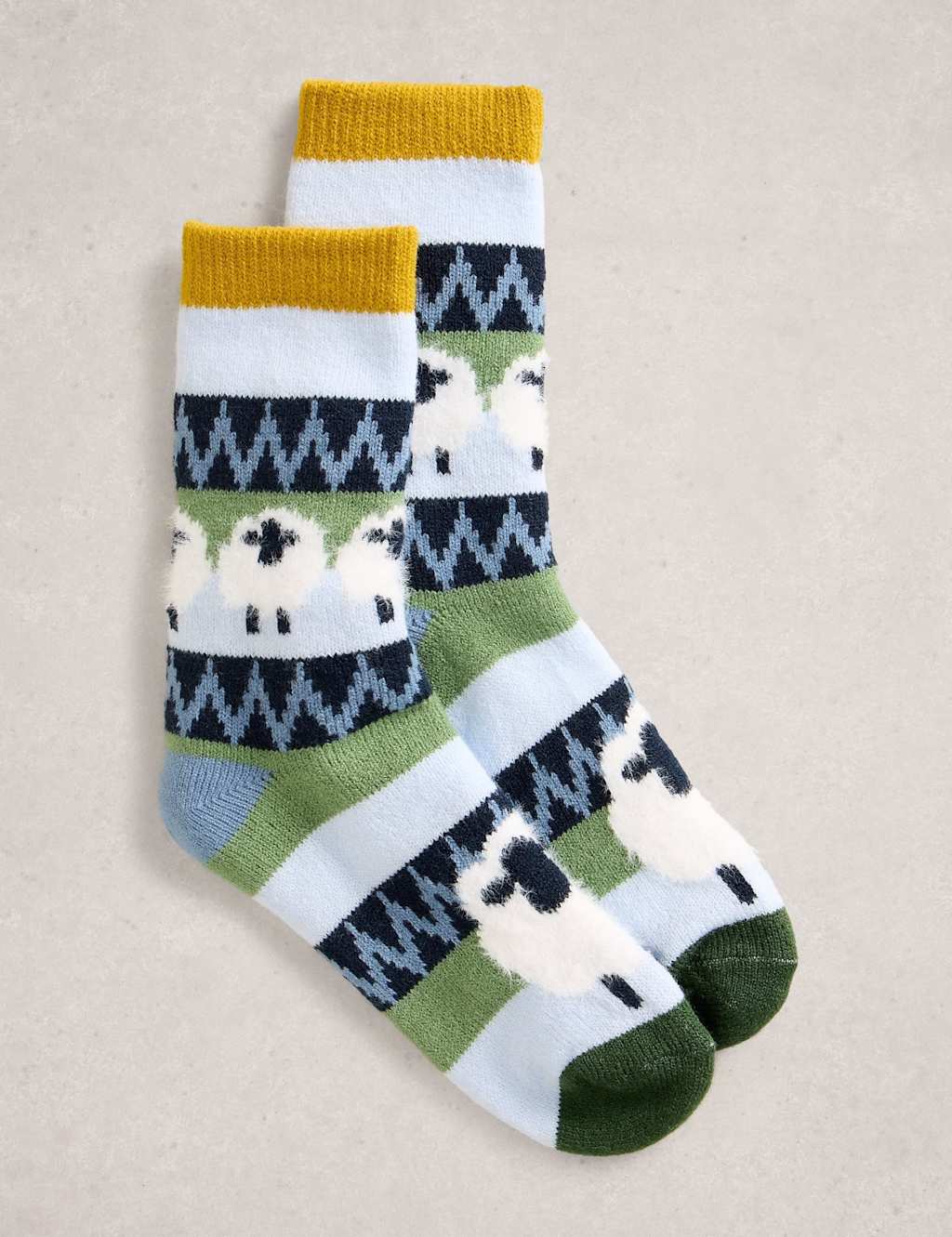 White Stuff Sheep Socks Blue Mix