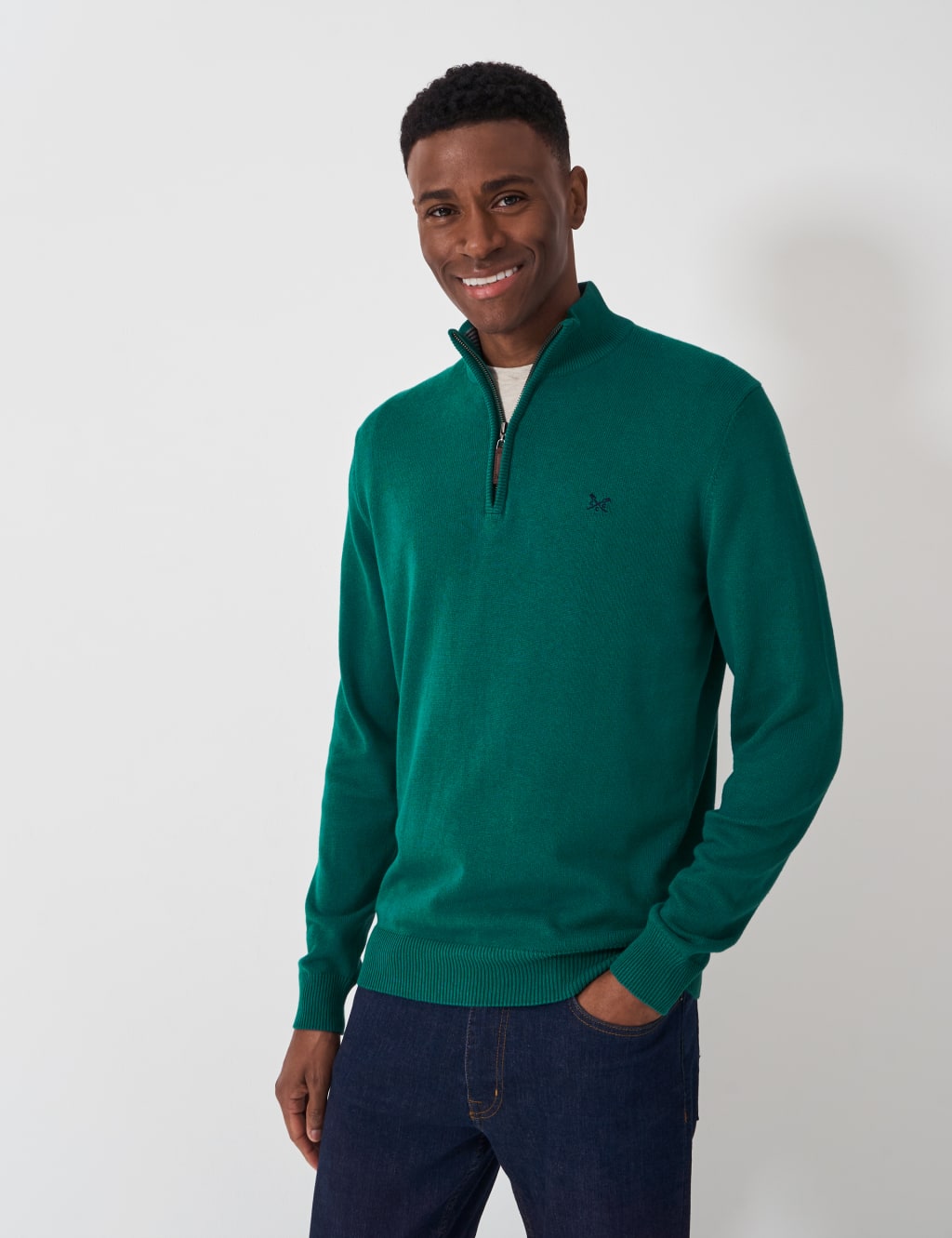Pure Cotton Half Zip Jumper