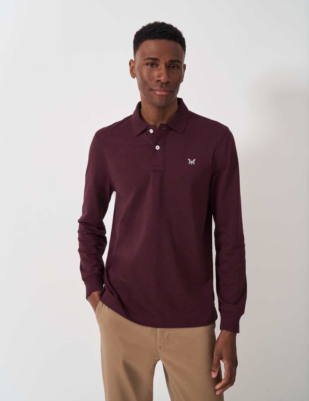 Pure Cotton Long Sleeve Polo Shirt