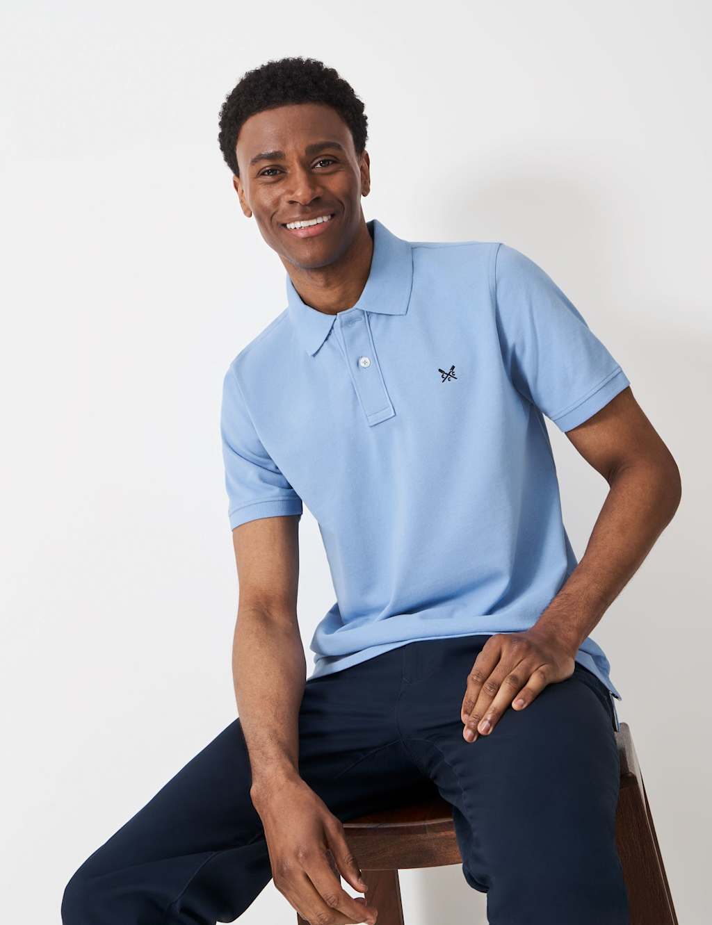 Crew Clothing Men's Pure Cotton Pique Polo Shirt - 2XL - Light Blue - Available at M&S