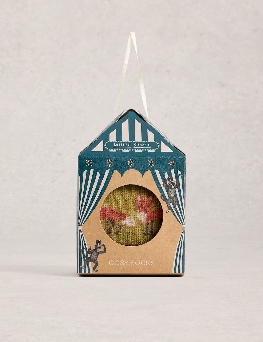 White Stuff Fox Novelty Wool Rich Socks Natural Mix