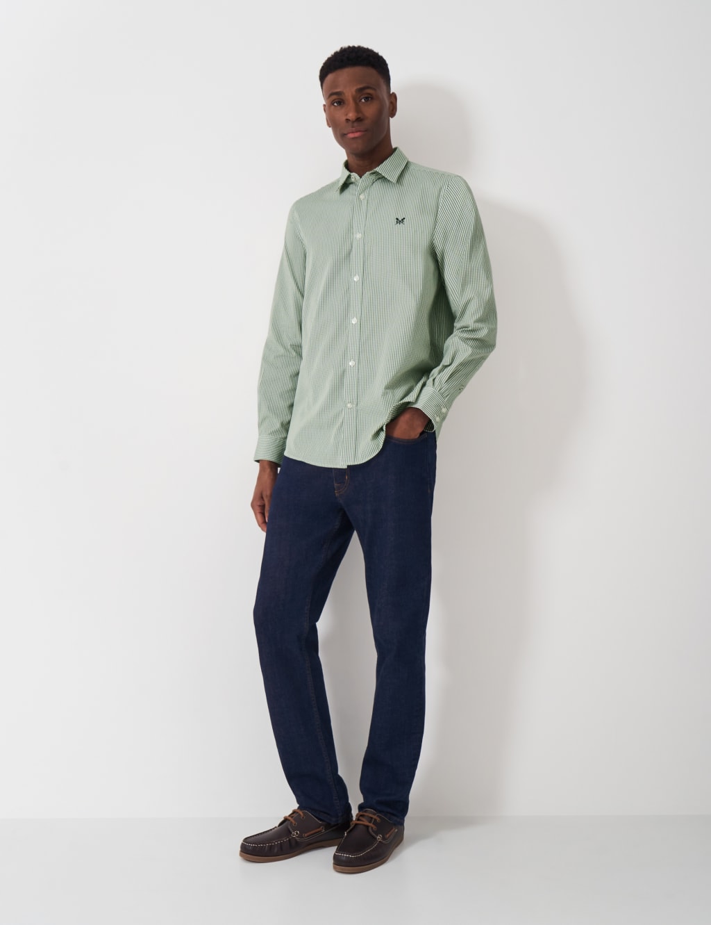 Pure Cotton Micro Gingham Check Oxford Shirt