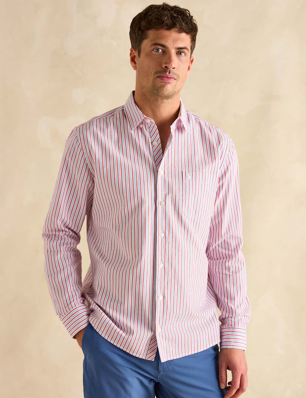 Lightweight Pure Cotton Striped Oxford Shirt