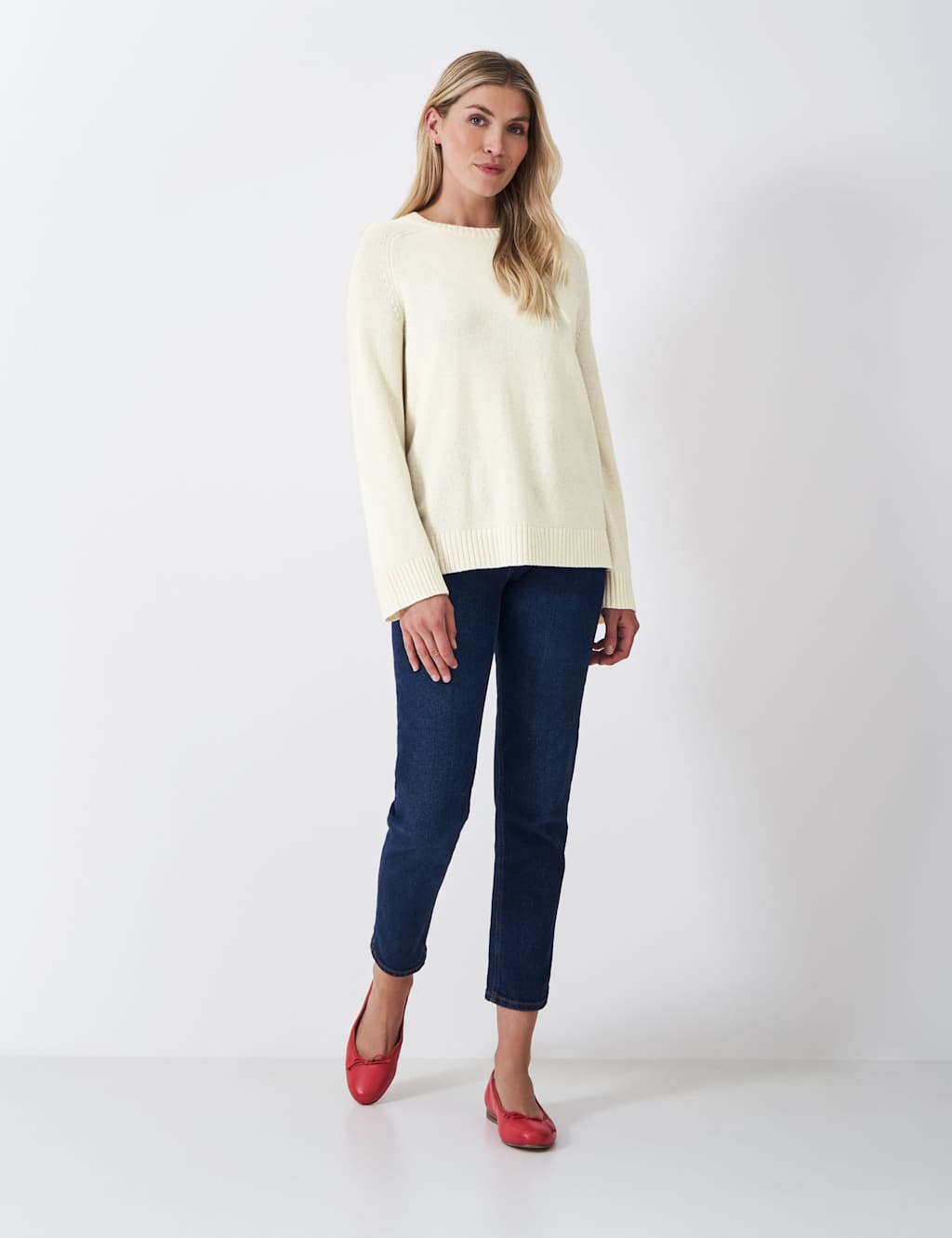 Crew Clothing Merino Wool Rich Jumper White