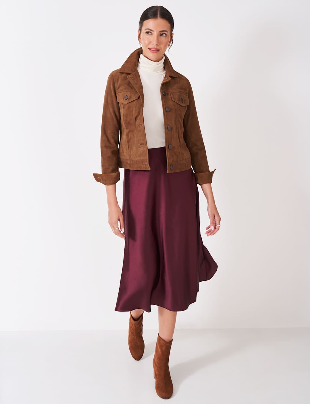 Crew Clothing Suede Western Jacket Tan