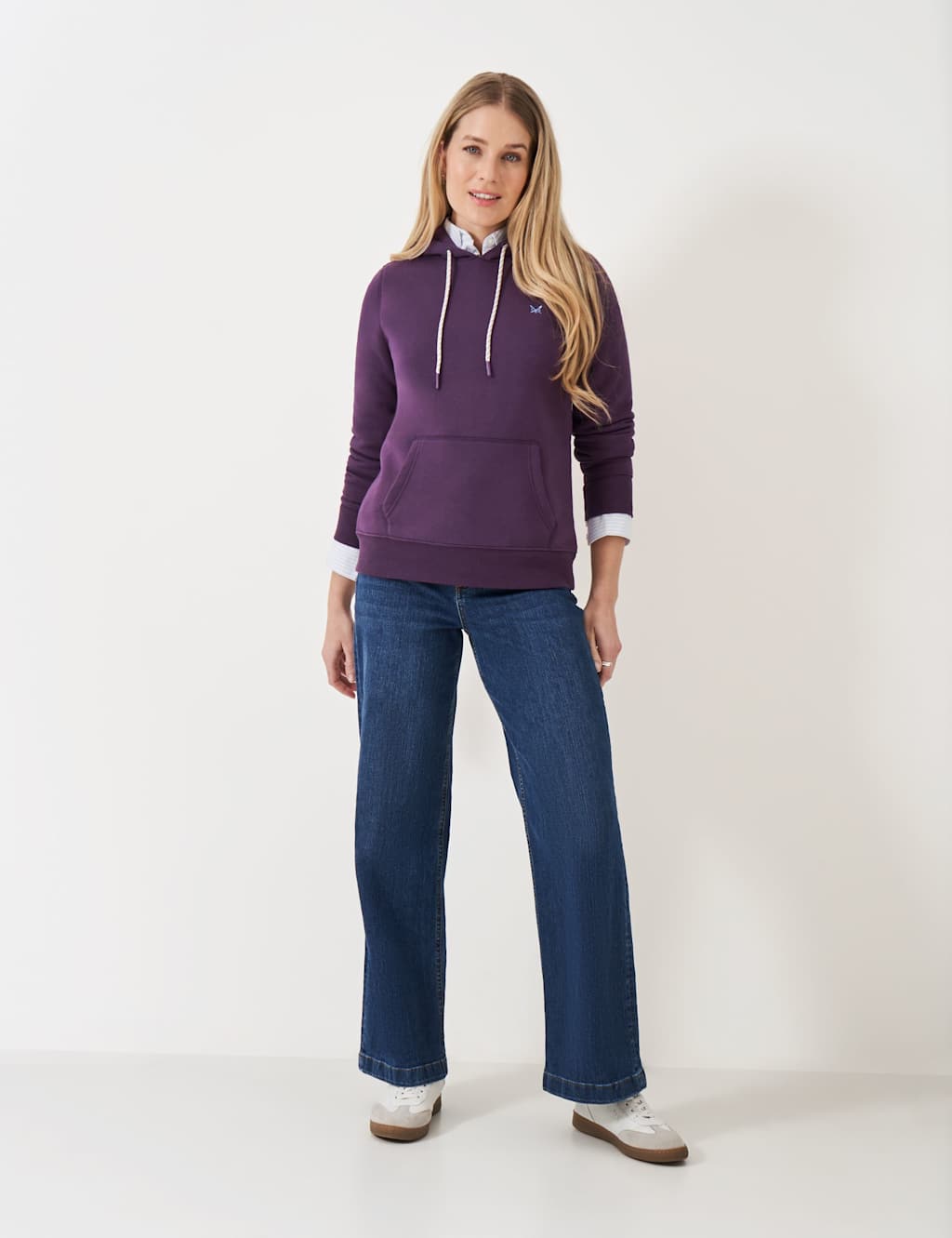 Crew Clothing Cotton Rich Hoodie Berry