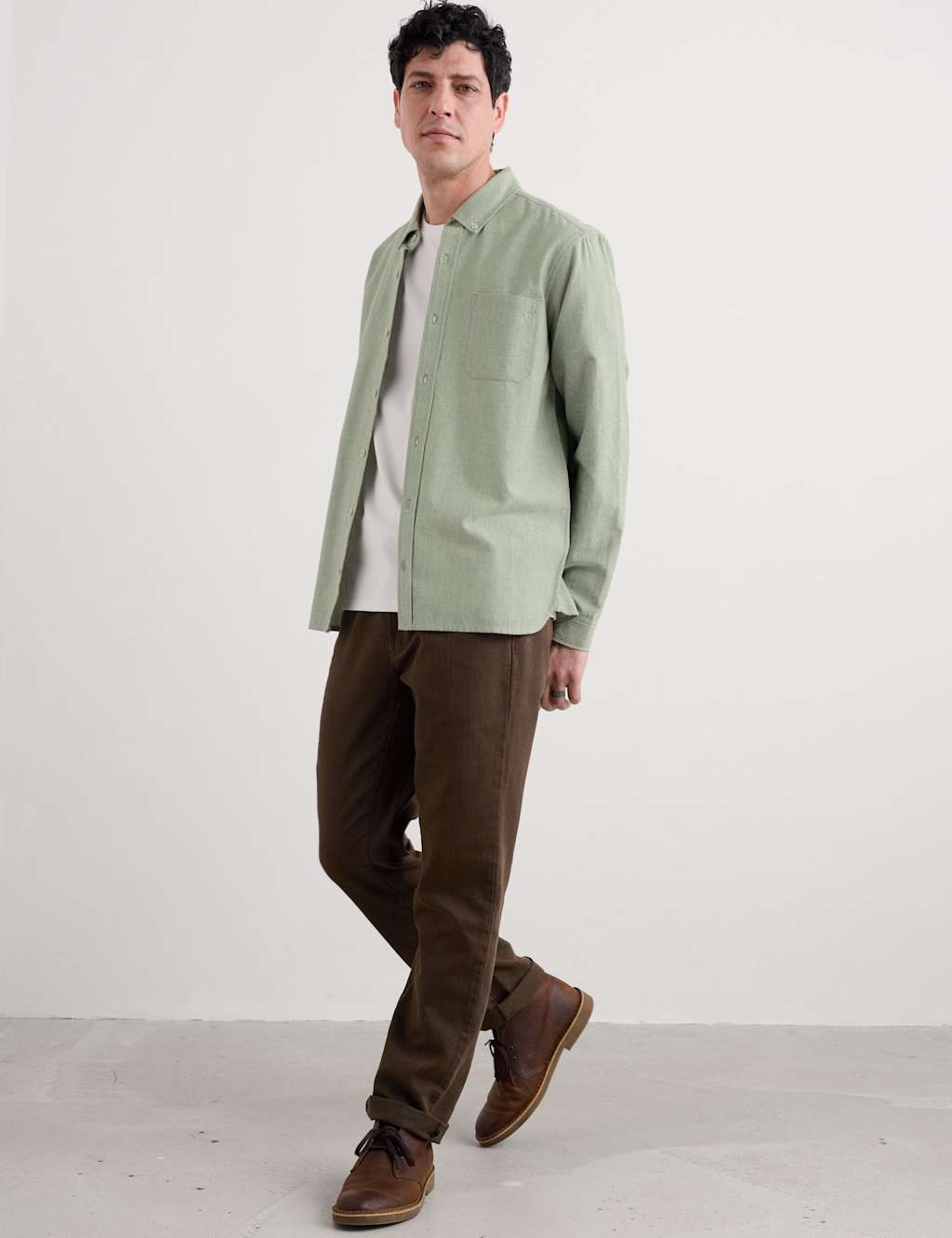 Seasalt Cornwall Pure Cotton Oxford Shirt Green