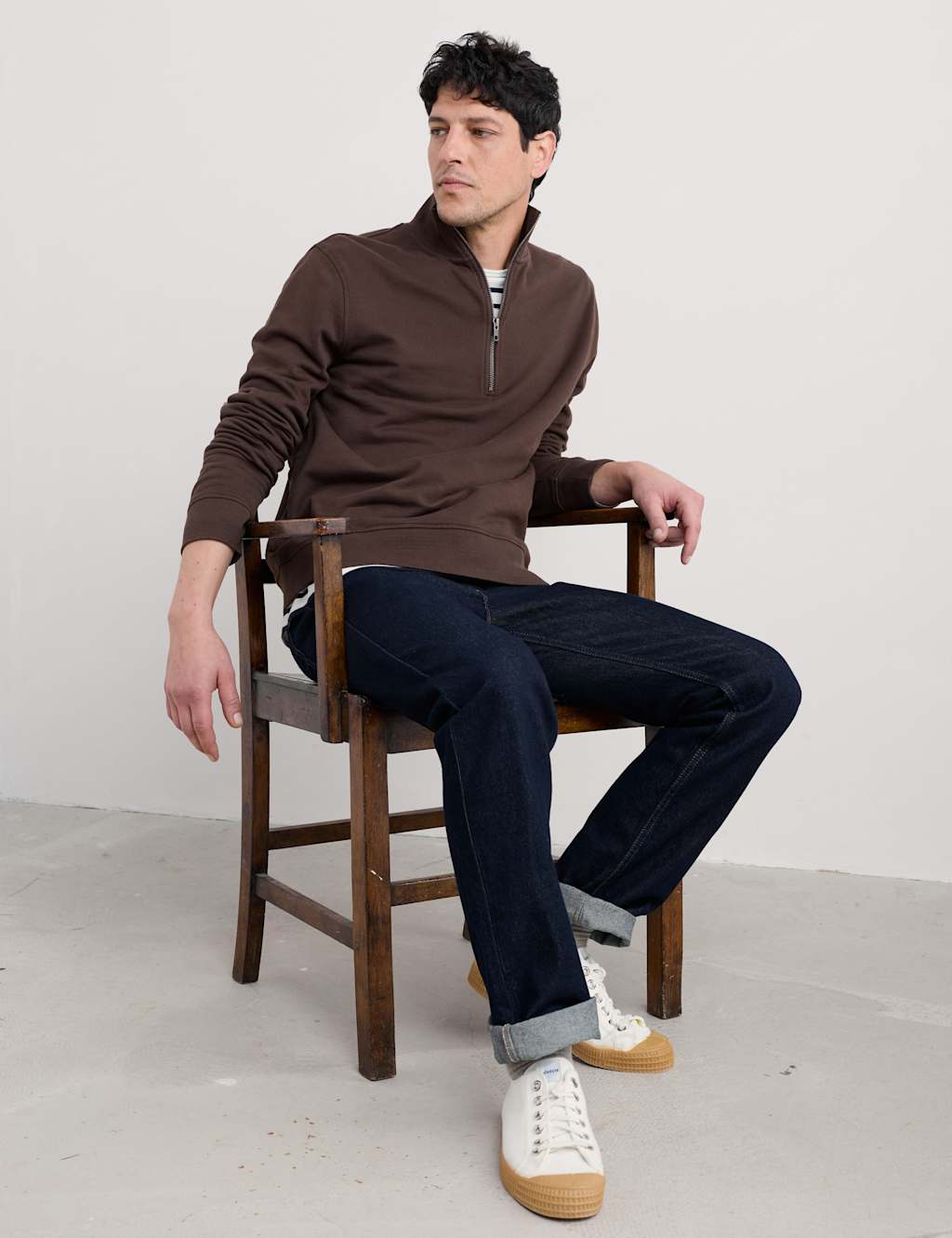 Pure Cotton Half Zip Sweatshirt