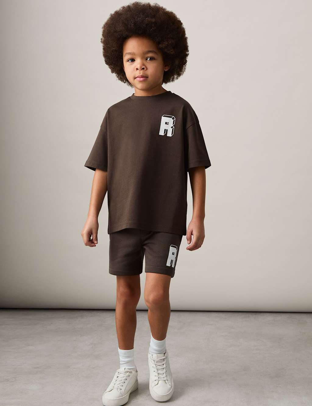 Reiss Boys Pure Cotton Logo Slogan T-Shirt (3-14 Yrs) - 10-11 - Brown Mix, Brown Mix