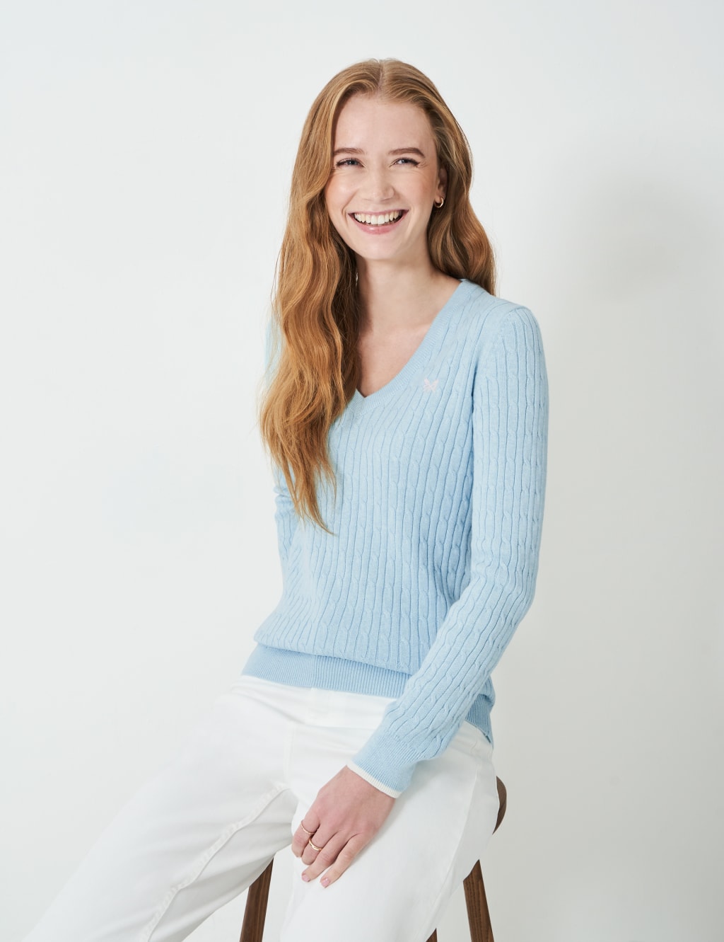 Cotton Rich Cable Knit Jumper with Cashmere