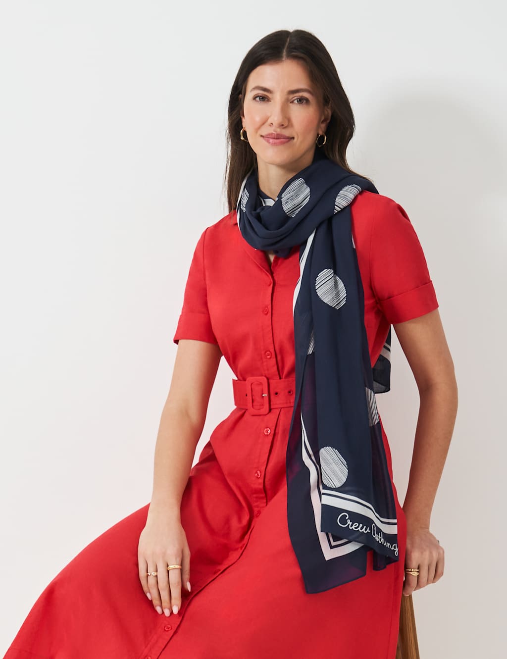 Modal Polka Dot Print Rectangular Scarf