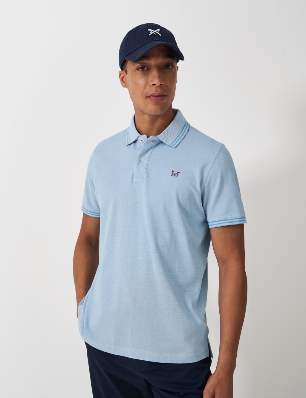 Pure Cotton Pique Tipped Polo Shirt