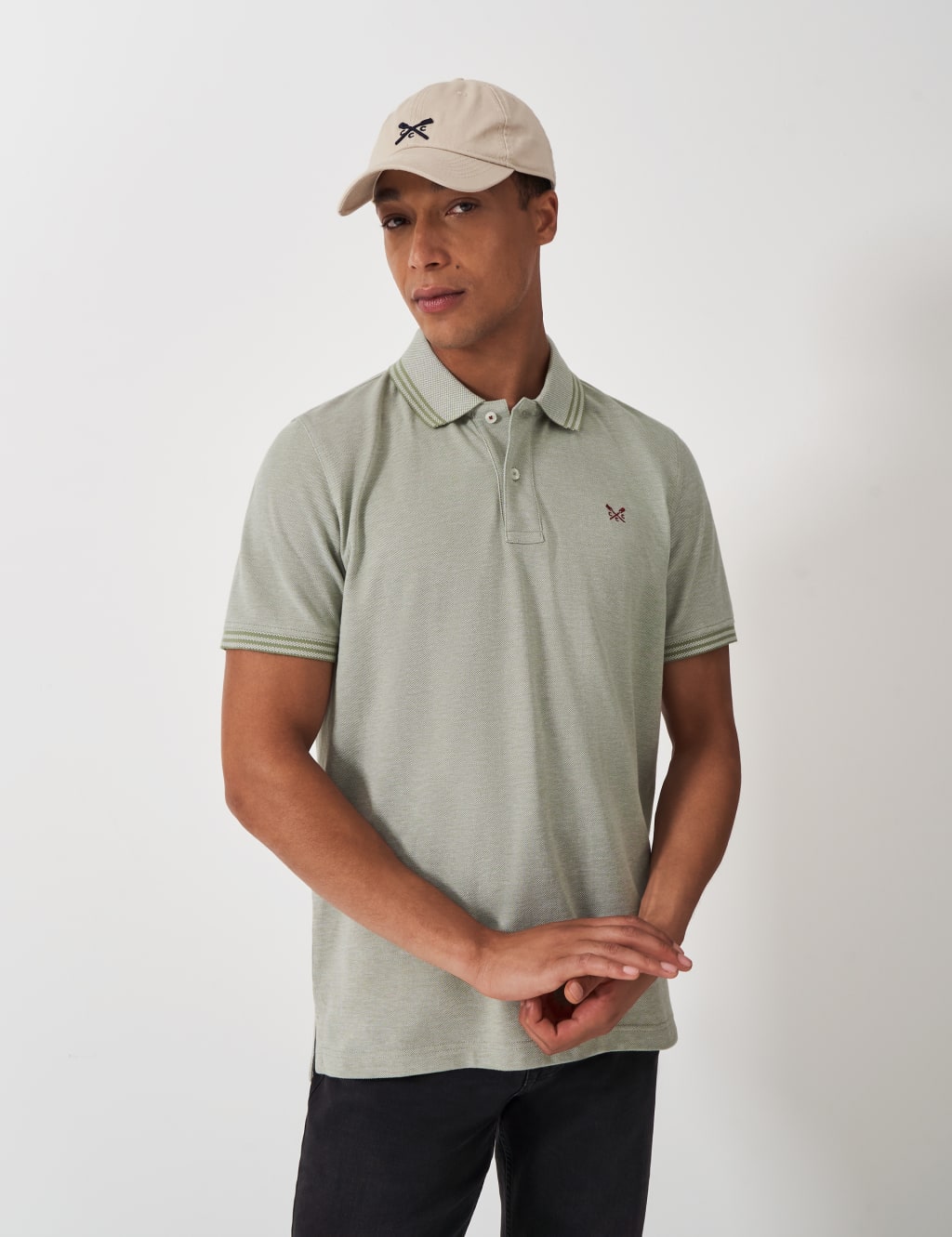 Pure Cotton Pique Tipped Polo Shirt