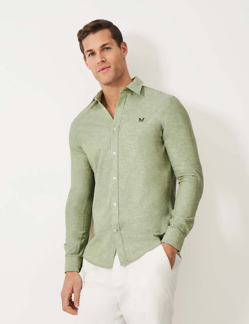 Regular Fit Linen Rich Shirt
