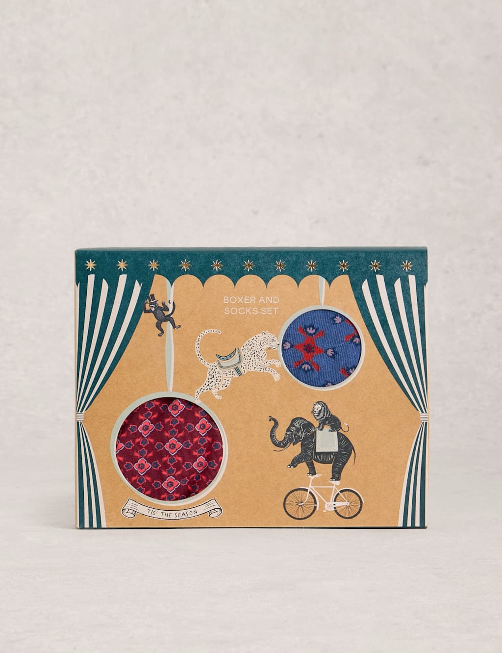 White Stuff Cotton Rich Boxers & Socks Gift Set Red