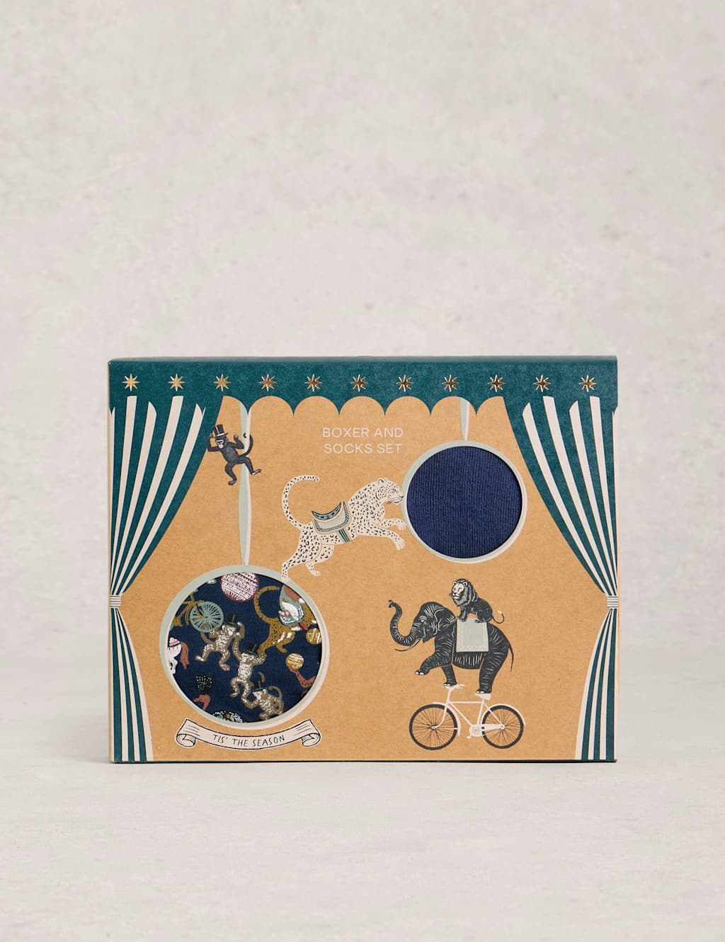 White Stuff Cotton Rich Boxers & Socks Gift Set Navy