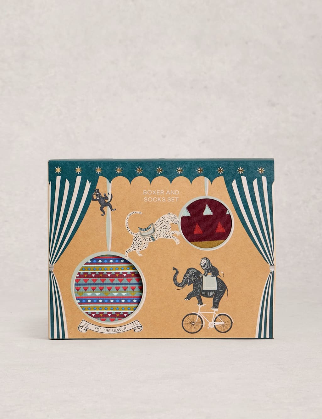 White Stuff Cotton Rich Boxers & Socks Gift Set Green