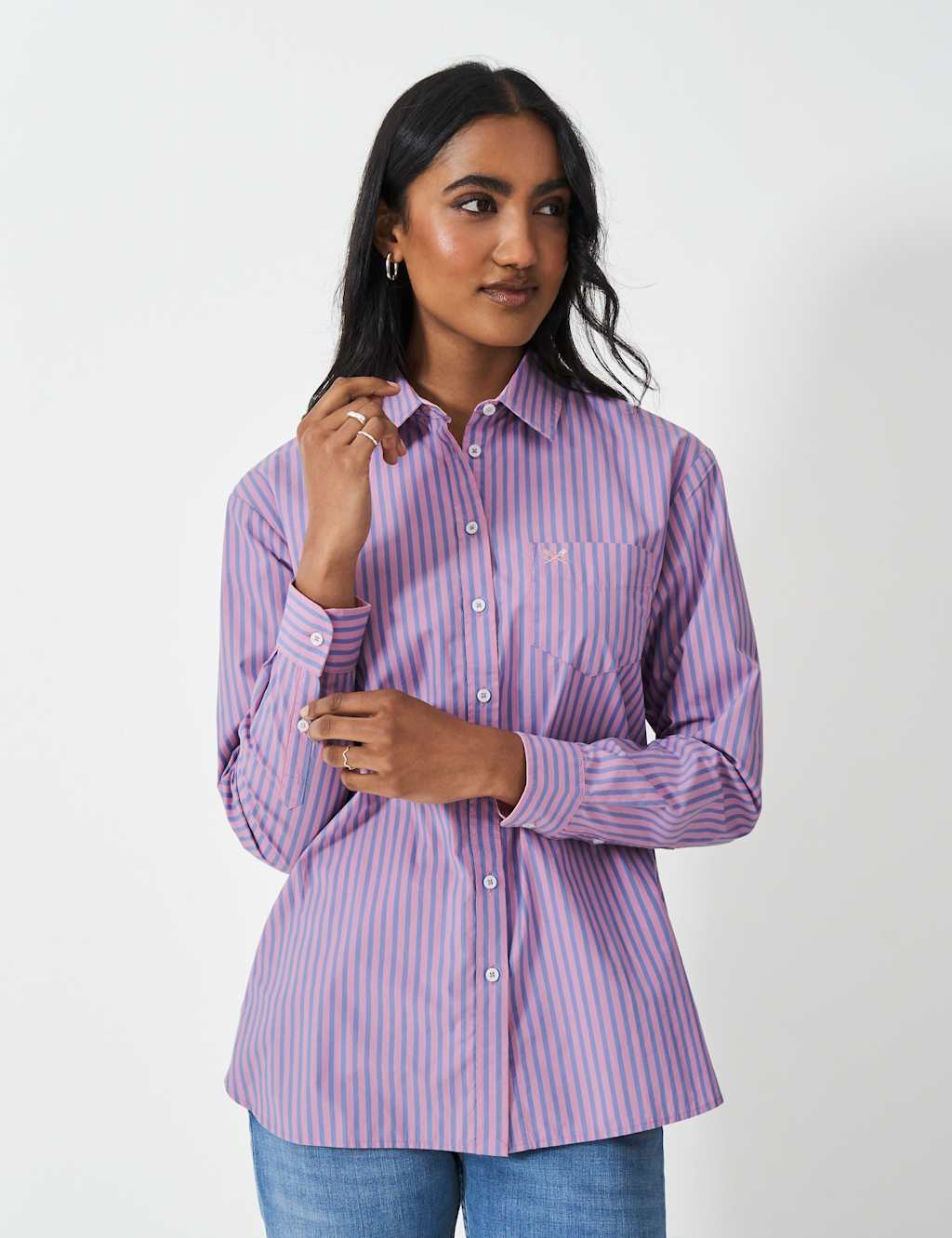 Pure Cotton Striped Collared Relaxed Shirt