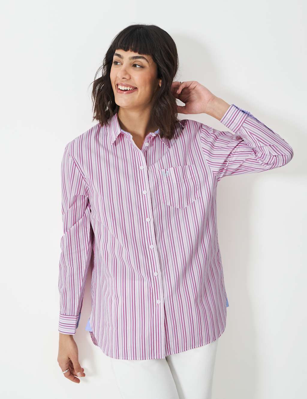 Pure Cotton Striped Collared Relaxed Shirt