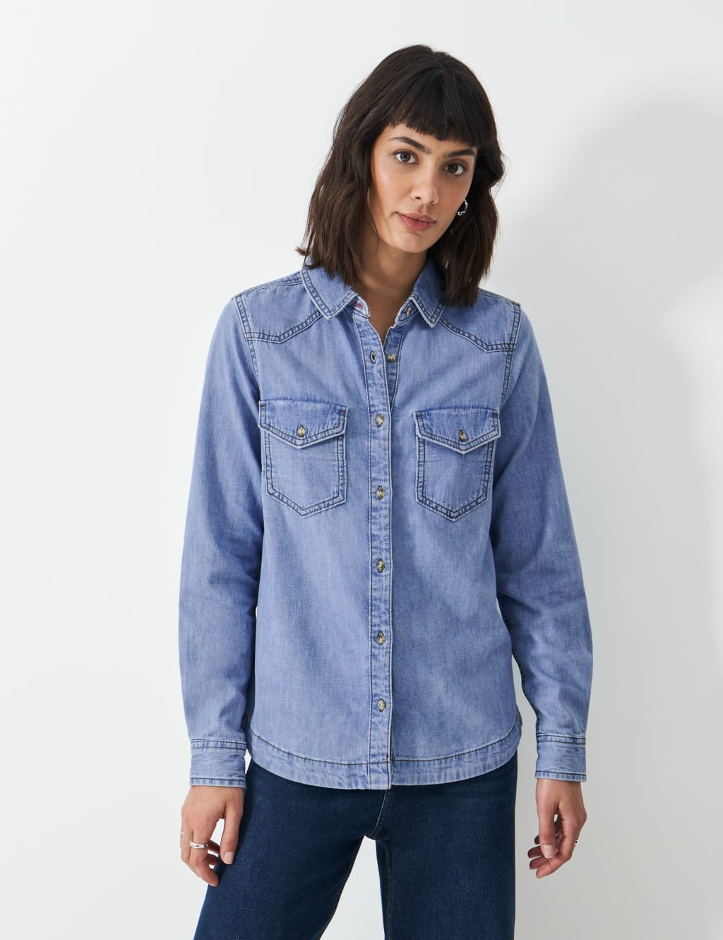Denim Stitch Detail Shirt