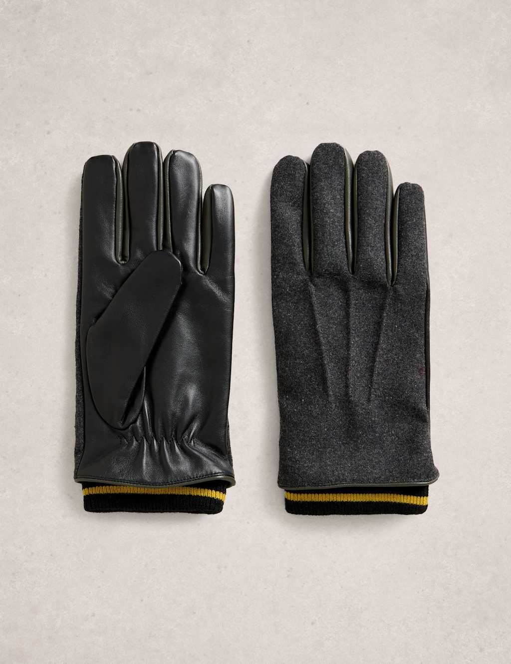 White Stuff Men's Leather Gloves - M - L - Navy - Available at M&S