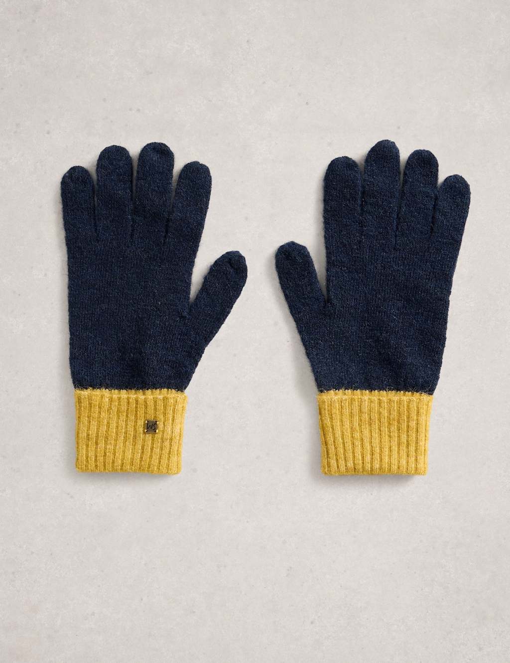 White Stuff Wool Rich Knitted Gloves Navy Mix