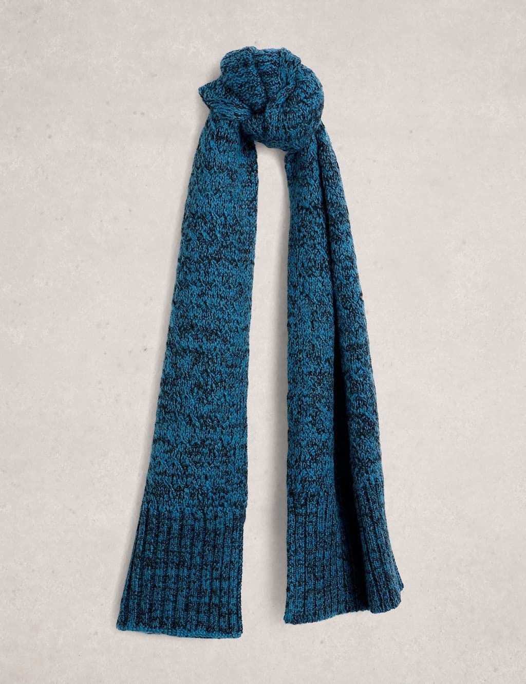 White Stuff Cotton Rich Knitted Scarf Teal
