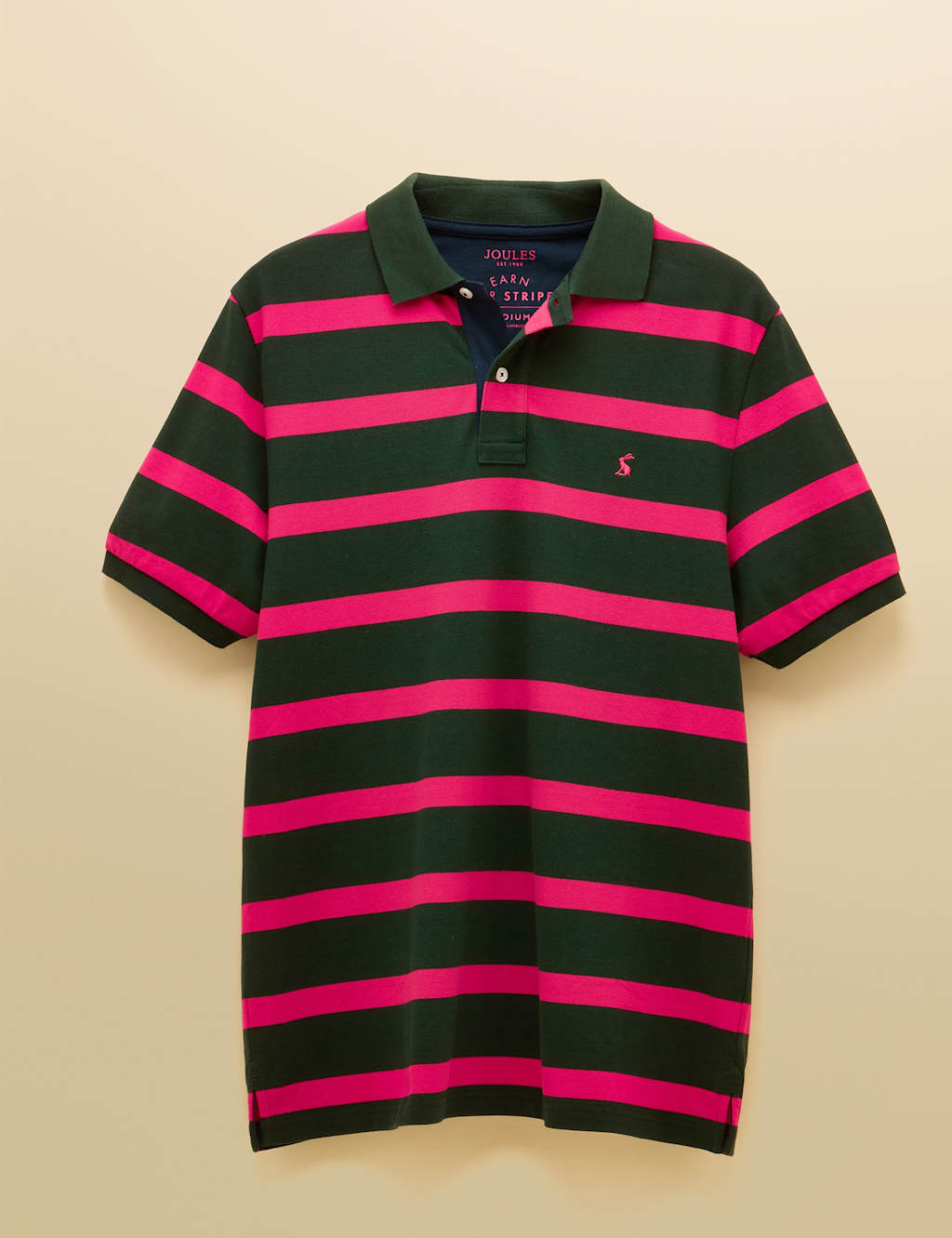 Joules Pure Cotton Striped Polo Shirt Green Mix