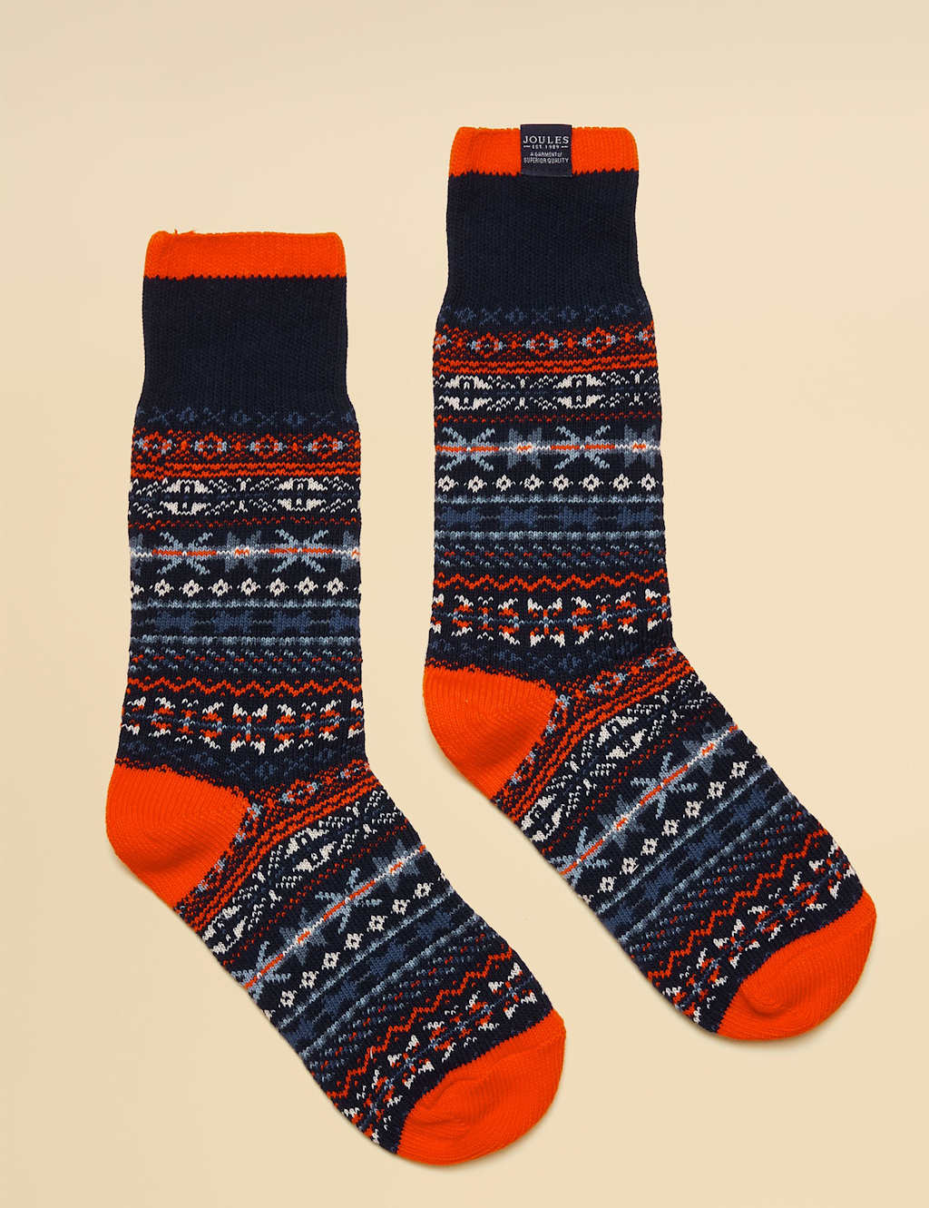 Joules Cotton Rich Patterned Socks Blue Mix